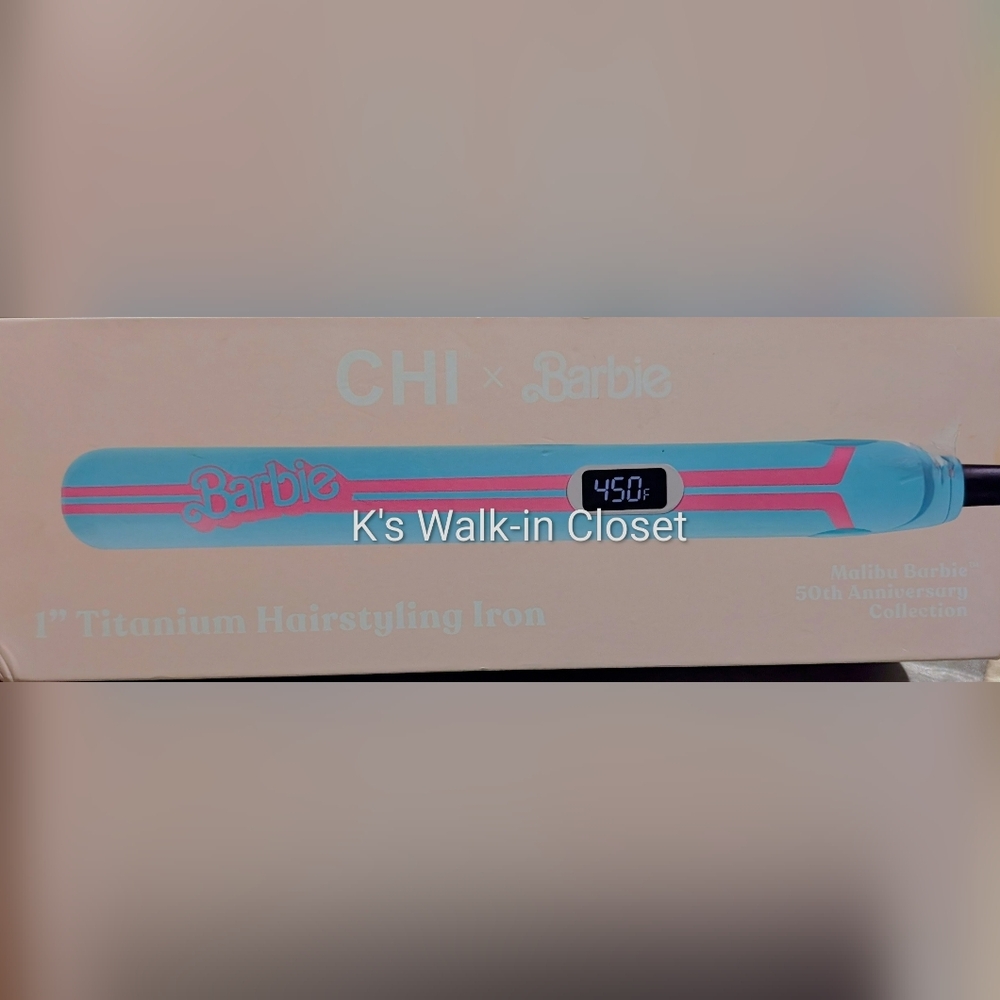 CHI x Barbie Titanium Hairstyling Iron - Blue and Pink